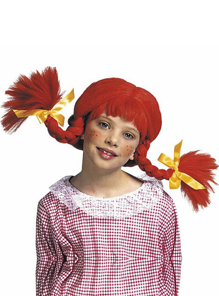 Perruque avec tresses rouges pour les filles