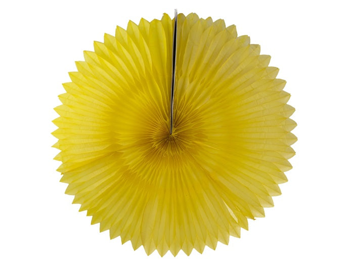 décoration éventail jaune 80cm