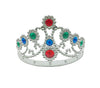 couronne de princesse avec pierres enfant argent