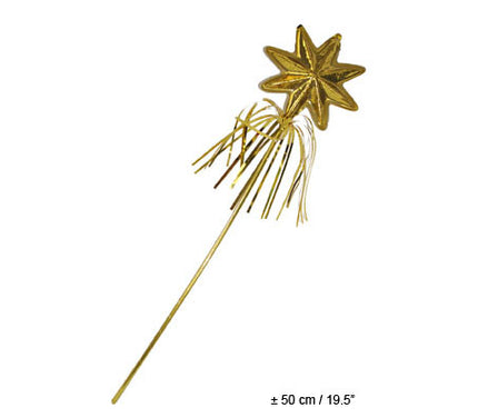 baguette de fée étoile 50cm or
