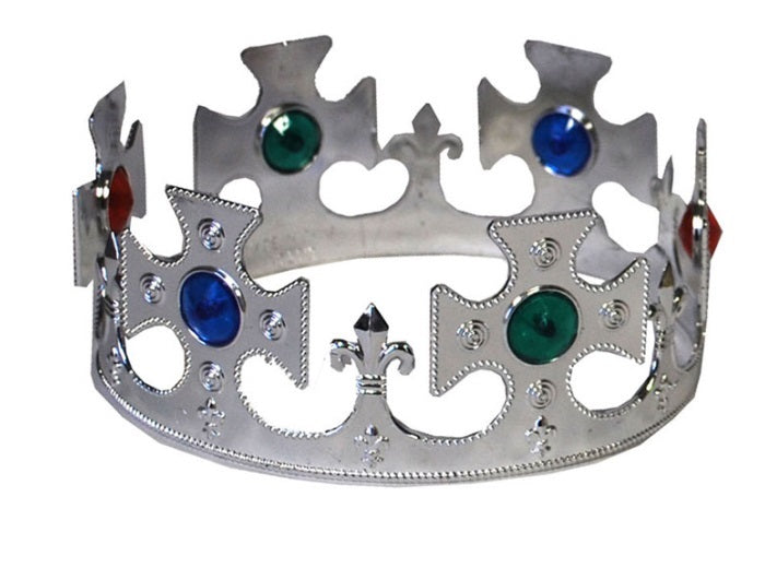 couronne avec croix et incrustations pierres argent