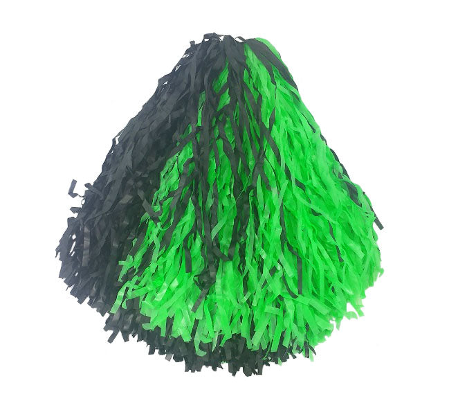 paire de pompons avec anneaux noir & vert 110gr