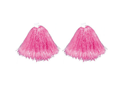 paire de pompons avec anneaux rose 110gr