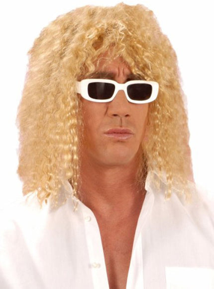 Perruque blonde frisée homme