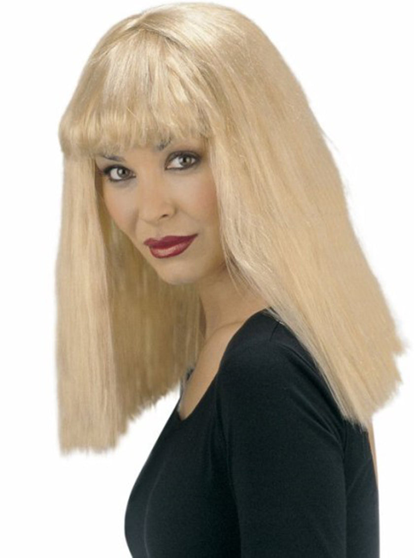 Perruque blonde épaule frange droite