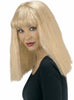 Perruque blonde épaule frange droite