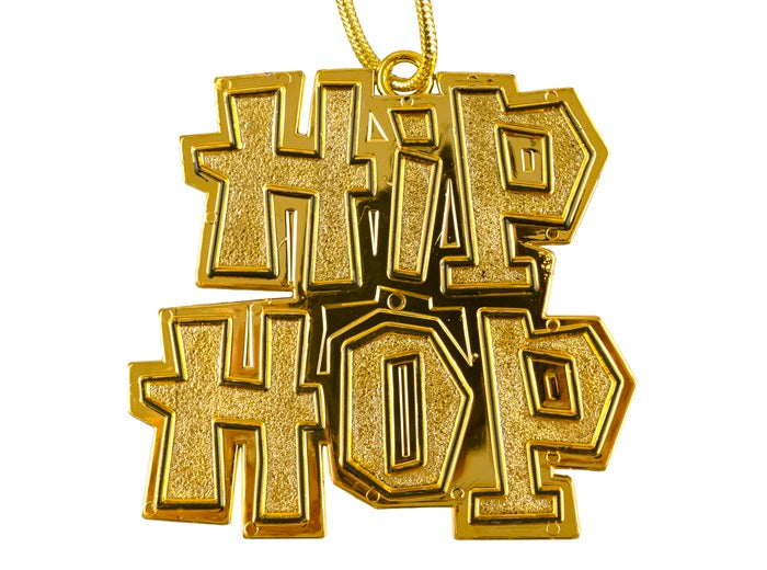 collier motif hip hop or 9x8cm