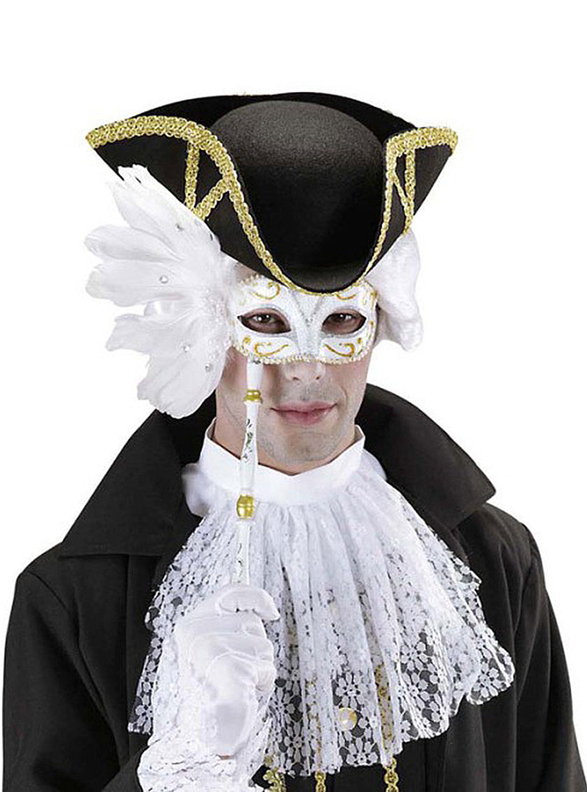 Masque vénitien blanc avec branche