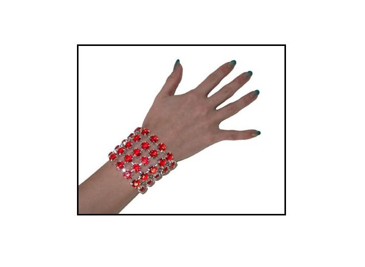 bracelet argent avec pierres rouges