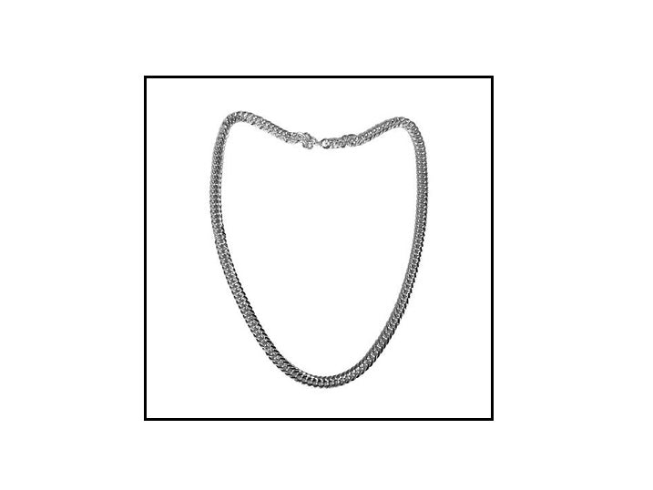 collier métallique chaînette argent 55cm