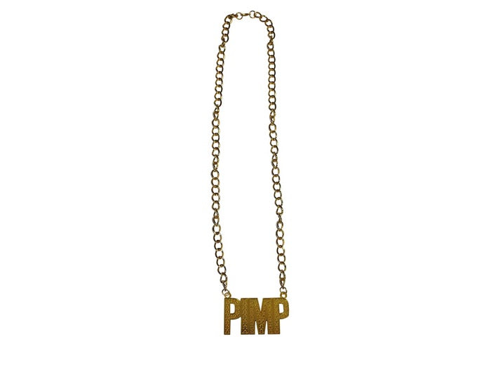 collier métallique doré pimp