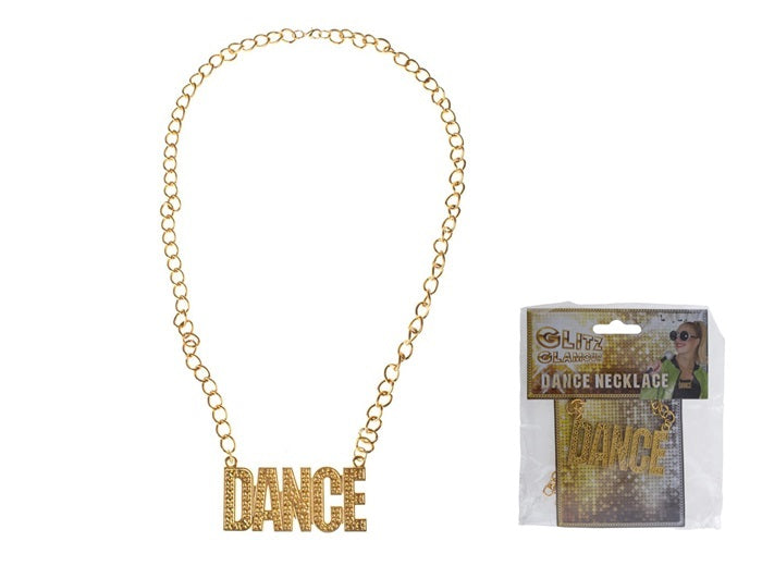 collier métallique doré dance