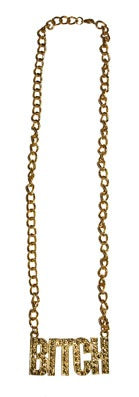 collier métallique bitch doré