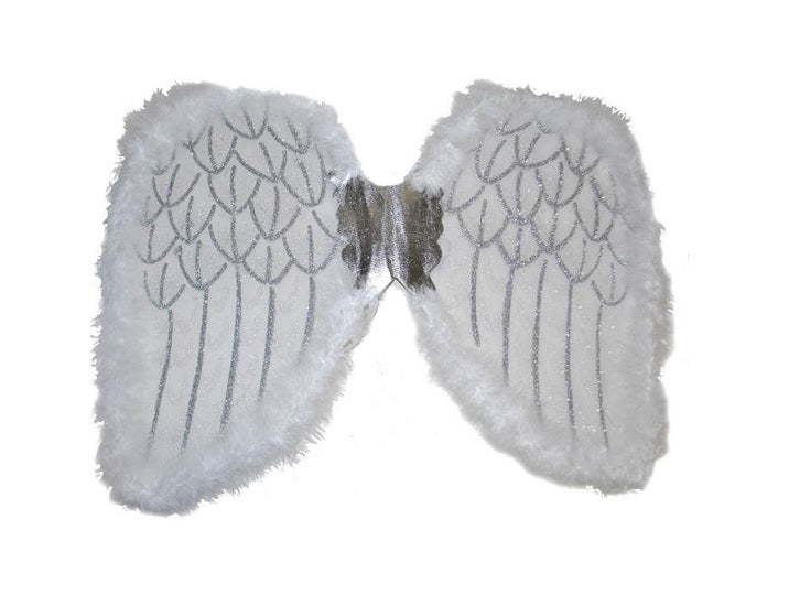 ailes d''ange avec fourrure et strass blanc 40cm