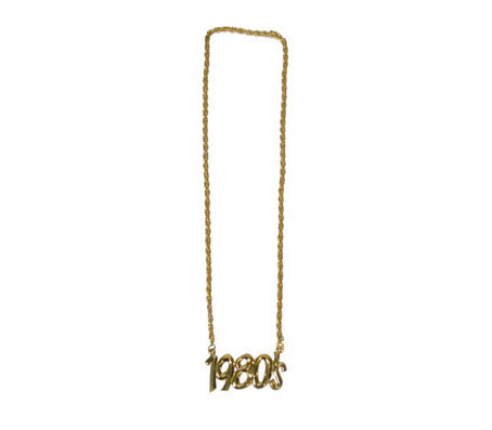 collier métallique doré 1980''s