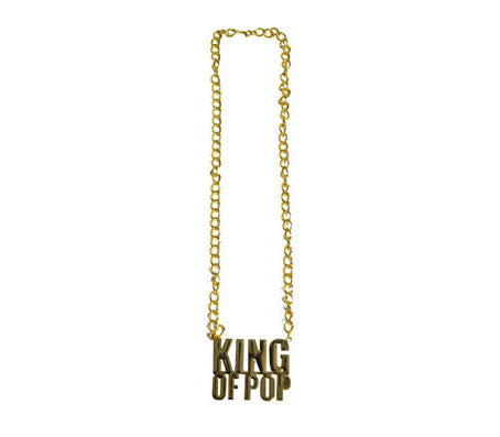 collier métallique doré king of pop