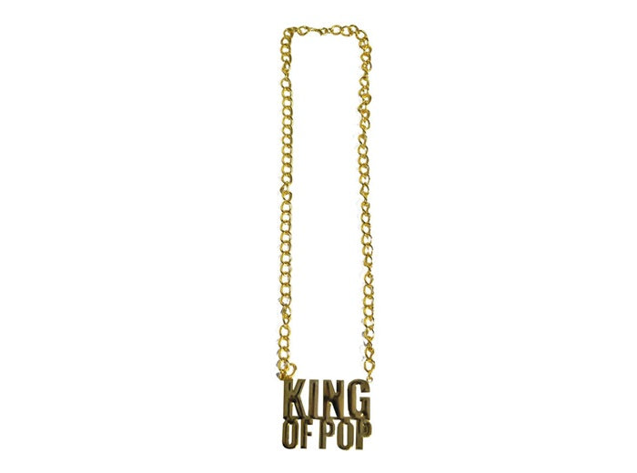 collier métallique doré king of pop