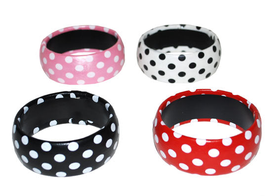 bracelet noir à pois blancs