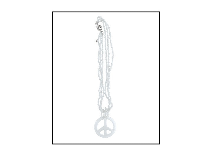 collier peace & love blanc 27cm