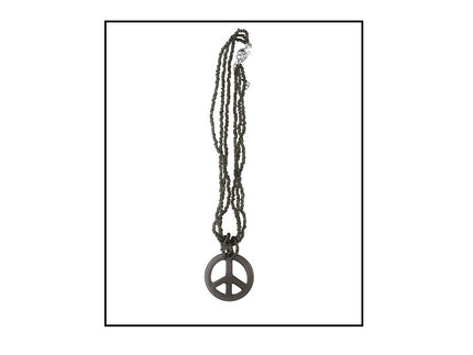 collier peace & love noir 27cm