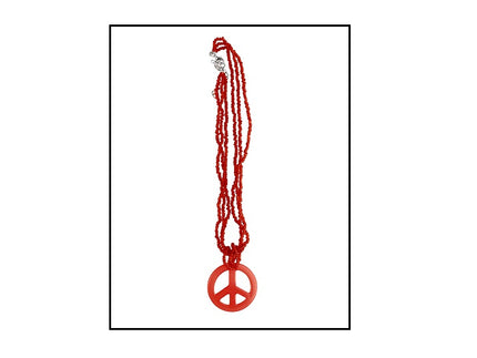 collier peace & love rouge 27cm