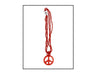 collier peace & love rouge 27cm