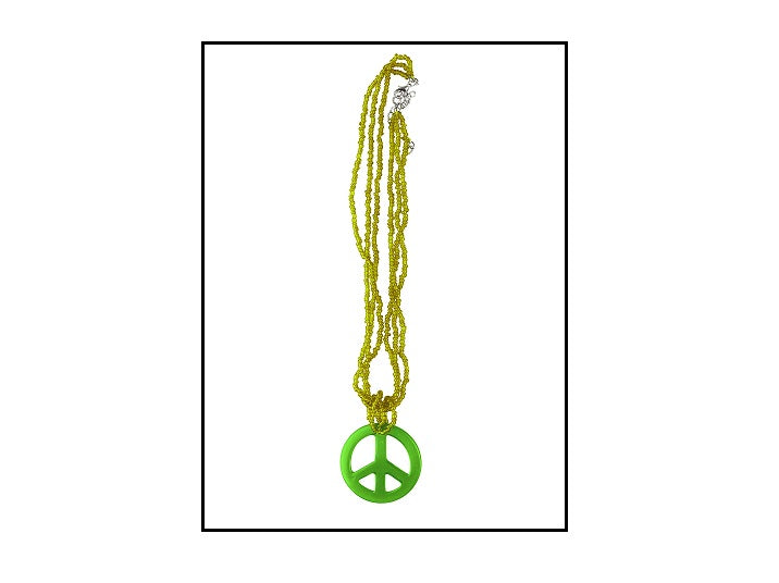 collier peace & love vert 27cm