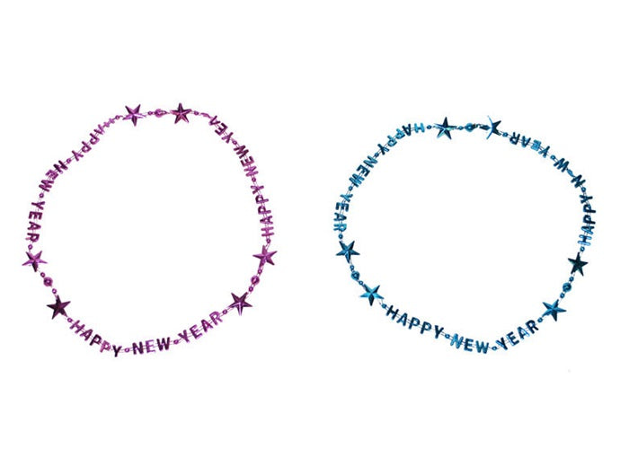 lot de 2 colliers réveillon happy new year