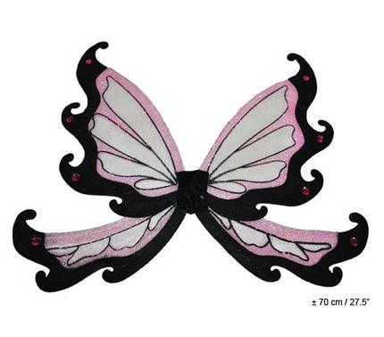 ailes de fée papillon à paillettes rose & noir