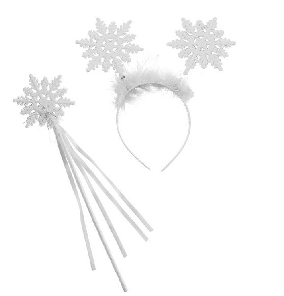 set accessoires flocons de neige ange blanc 2pcs