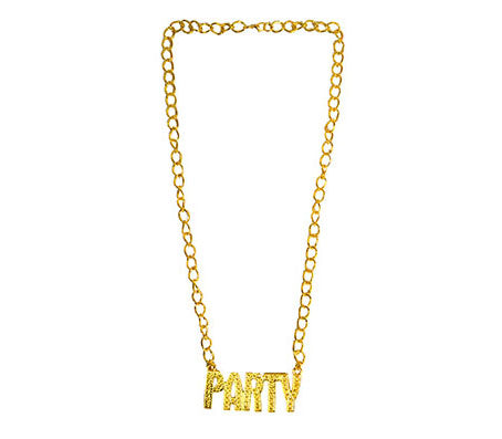 collier métallique doré party