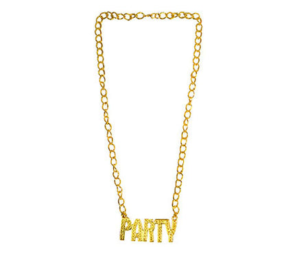 collier métallique doré party