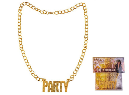 collier métallique doré party