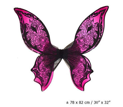 ailes de fée scintillante rose & noir 82cm