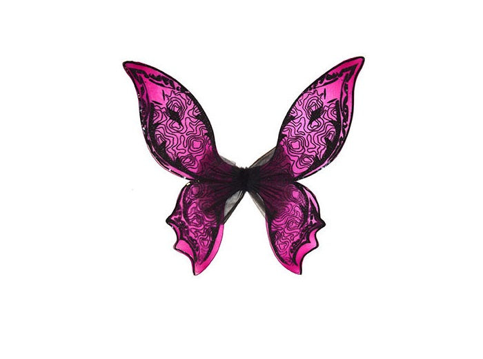 ailes de fée scintillante rose & noir 82cm