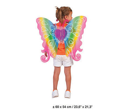 ailes de fée papillon coeur multicolore 67cm