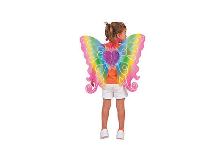 ailes de fée papillon coeur multicolore 67cm