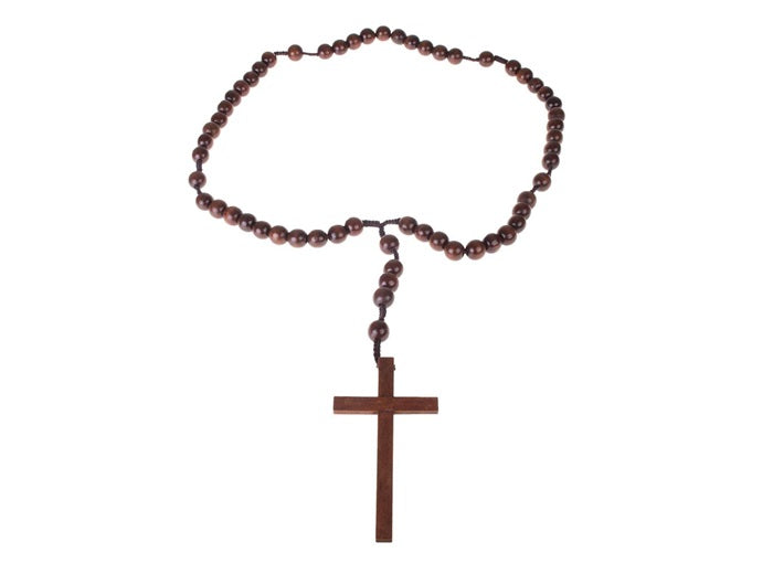 collier croix style bois géant
