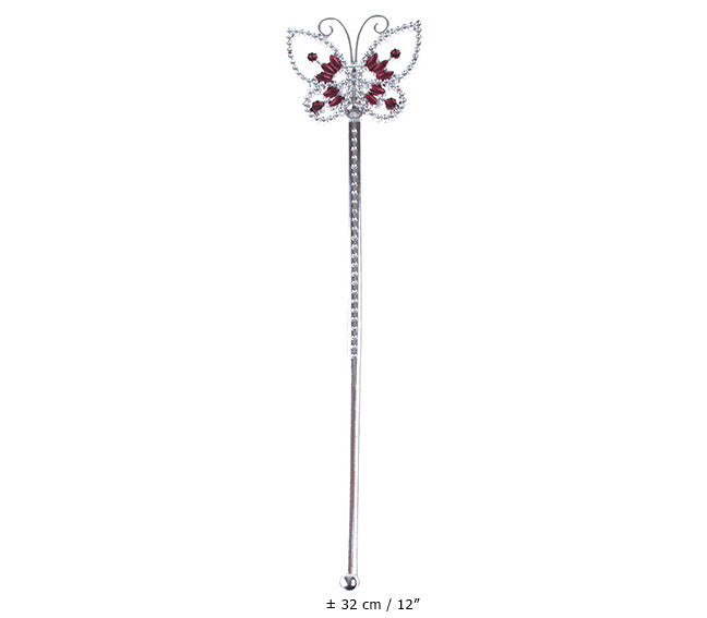 baguette de fée papillon argent 32cm