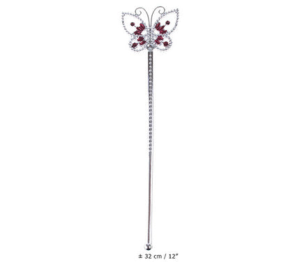 baguette de fée papillon argent 32cm