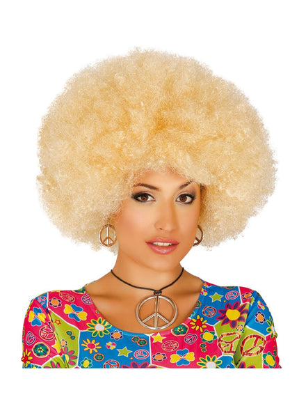 Perruque afro blonde