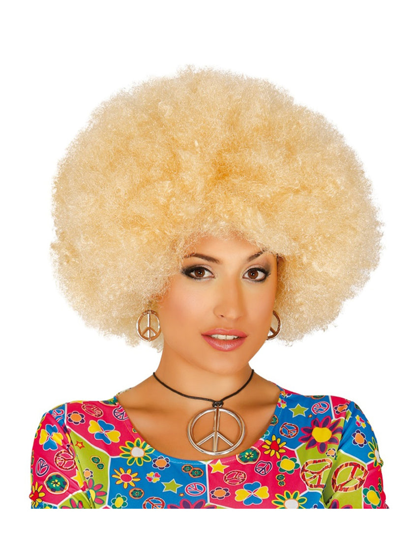 Perruque afro blonde