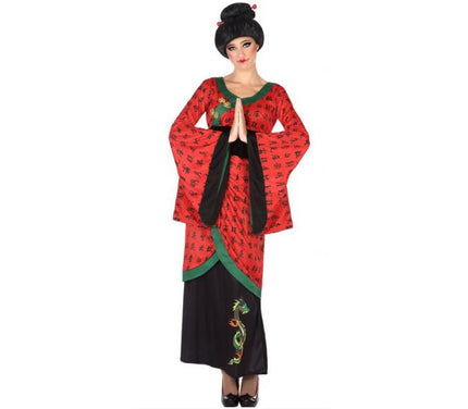 robe de chinoise noir & rouge avec motifs taille xl