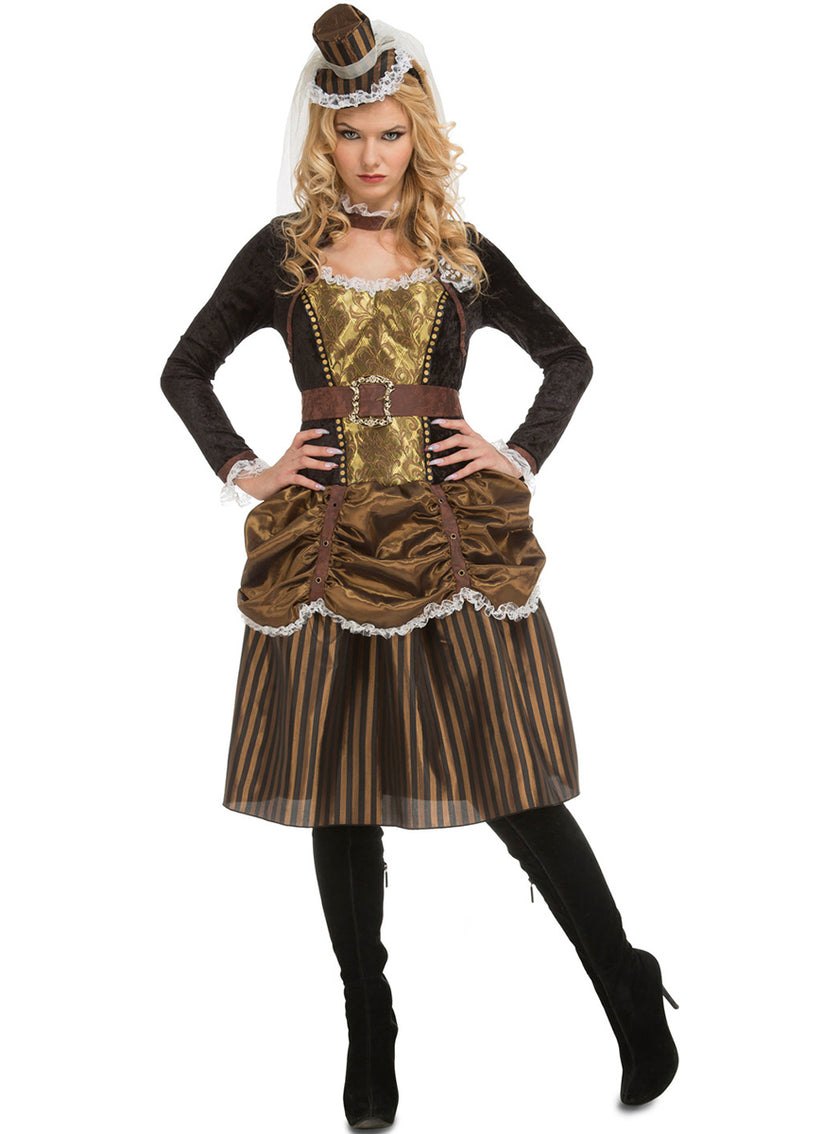 Déguisement Steampunk doré femme