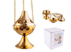 encensoir or luxe avec chaine 14x8cm
