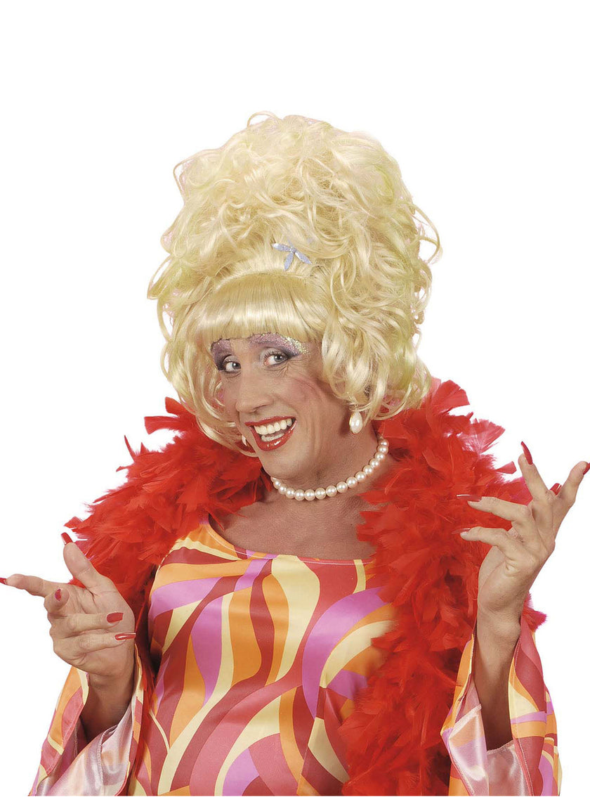 Perruque blonde de femme pour homme