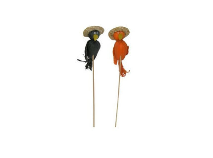 corneille en paille 16cm sur pique