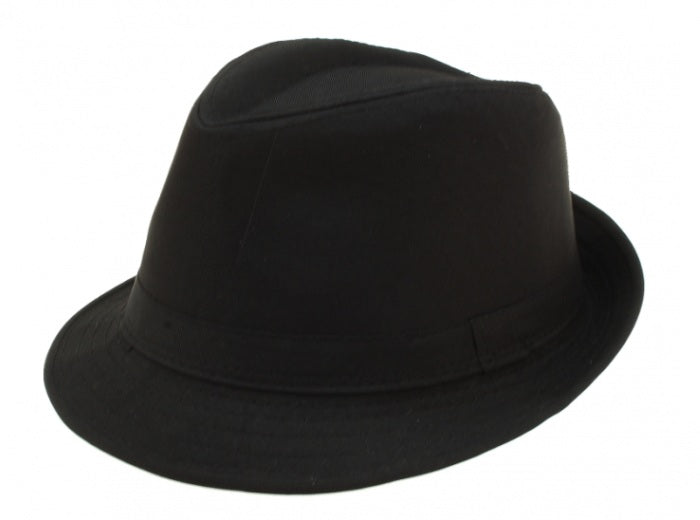 chapeau fedora tissu noir avec ruban noir adulte