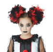 Chignons de clown noirs et rouges femme