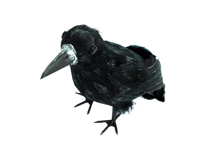 corbeau avec plumes 38cm